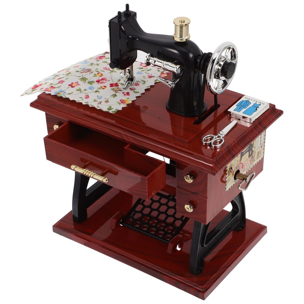 9023 Sewing Machine Mini Music Box,Vintage Sewing Music Box Clockwork